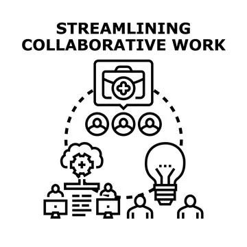 Streamlining collaborative work and business process optimization Stock Illustration