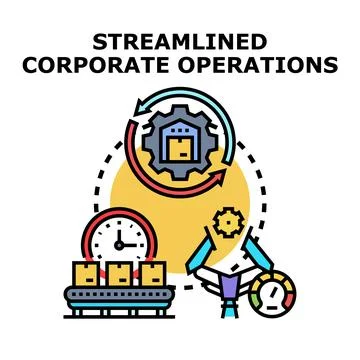 Streamlining corporate operations with efficient process management 库存插图