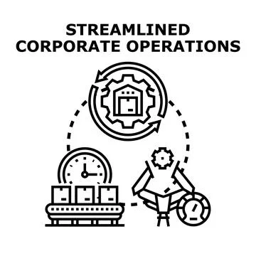 Streamlining corporate operations with efficient process management 库存插图