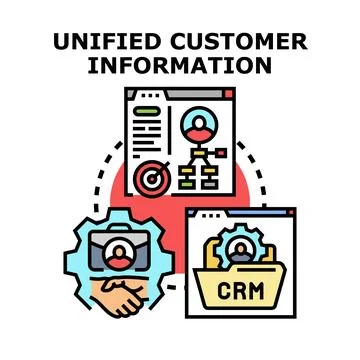 Streamlining customer management with unified information system Stock Illustration