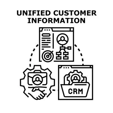 Streamlining customer management with unified information system Stock Illustration