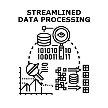 Streamlining data processing enhancing business analysis efficiency イラスト素材