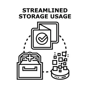 Streamlining digital data and information storage usage イラスト素材