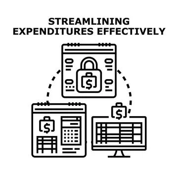 Streamlining expenditures effectively managing financial expenses budget Stockillustratie