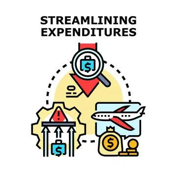 Streamlining expenditures optimizing business cost saving strategies Stock Illustration