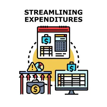 Streamlining expenditures process for financial management Stock Illustration