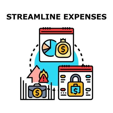 Streamlining expenses for efficient financial management icon Stock Illustration