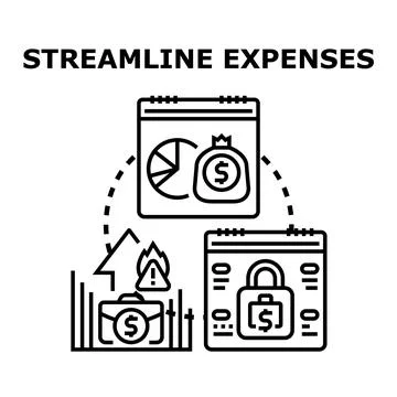 Streamlining expenses for efficient financial management icon Stock Illustration