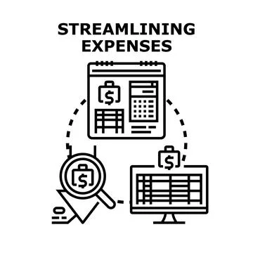 Streamlining expenses process for financial optimization Stock Illustration