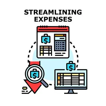 Streamlining expenses process for financial optimization Ilustración de archivo