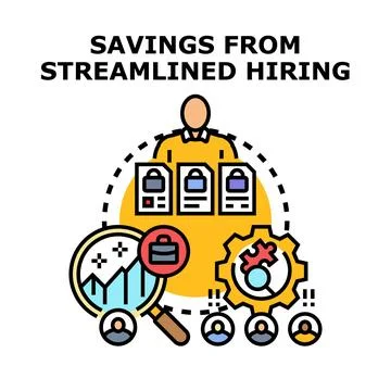 Streamlining hiring process for business cost savings Stock Illustration