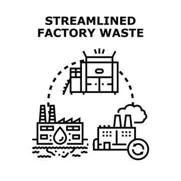 Streamlining industrial waste management process vector illustration Stock Illustration