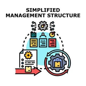 Streamlining management structure for business efficiency Stock Illustration