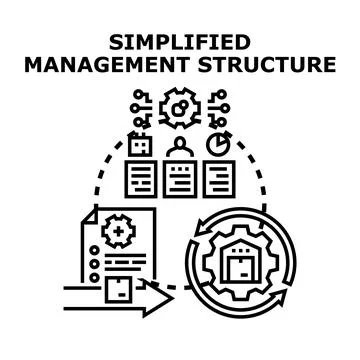 Streamlining management structure for business efficiency Stock Illustration