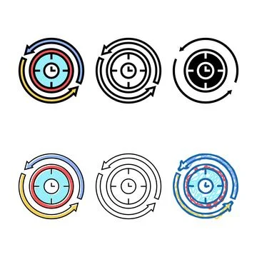 Streamlining multistyle business process color icon vector Illustrazione stock