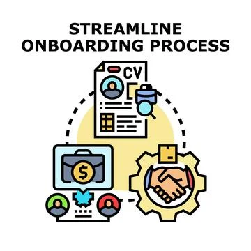 Streamlining onboarding process for new employee integration Stock Illustration