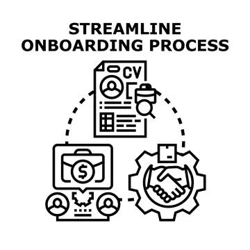 Streamlining onboarding process for new employee integration Stock Illustration