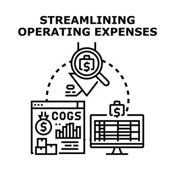Streamlining operating expenses, cost optimization and business efficiency Stock Illustration