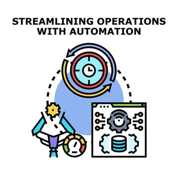 Streamlining operations with automation concept vector イラスト素材