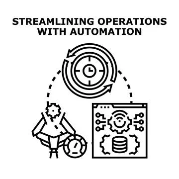 Streamlining operations with automation concept vector Stock Illustration