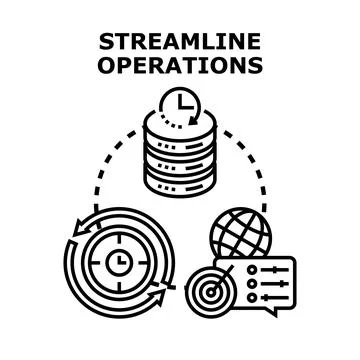 Streamlining operations concept for business process management Stock Illustration