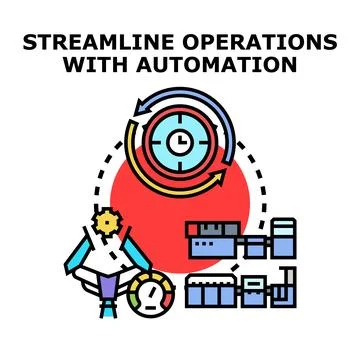 Streamlining operations with industrial automation process Stock Illustration