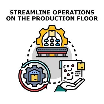 Streamlining operations on production floor for efficiency Illustrazione stock
