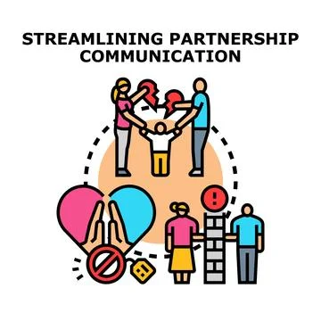 Streamlining parental partnership communication during separation Stock Illustration