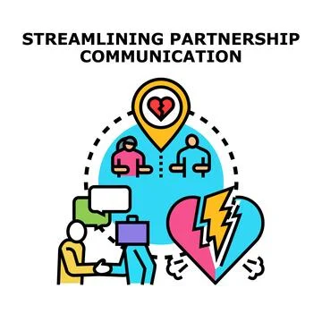 Streamlining partnership communication and relationship dispute resolution Stock Illustration