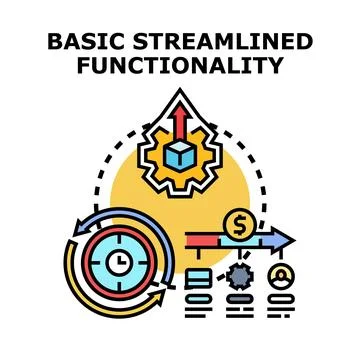 Streamlining process to achieve efficient business functionality Stock Illustration