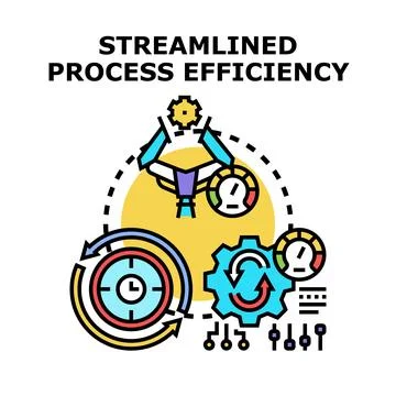 Streamlining process efficiency with automation technology concept Stock Illustration