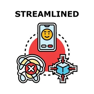 Streamlining process optimizing business and project development Illustrazione stock