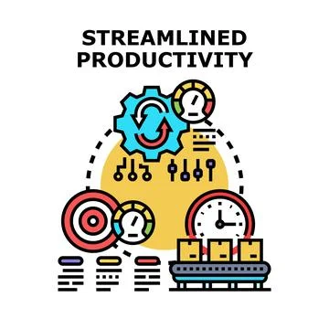 Streamlining productivity management for business efficiency and strategic .. 스톡 일러스트