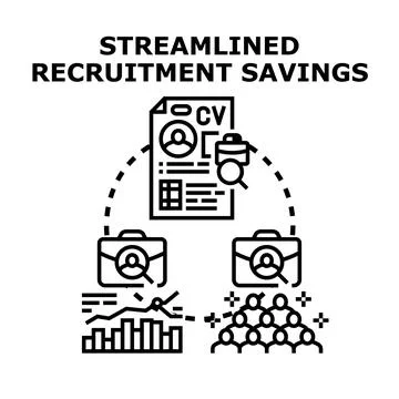 Streamlining recruitment process leading to business savings イラスト素材