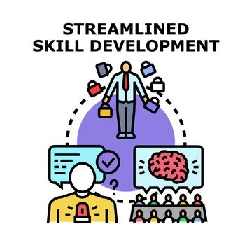 Streamlining skill development process for business growth 库存插图