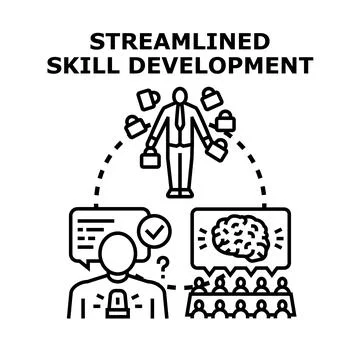 Streamlining skill development process for business growth Stock Illustration