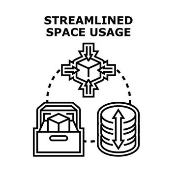 Streamlining space usage for effective storage and optimization Illustrazione stock