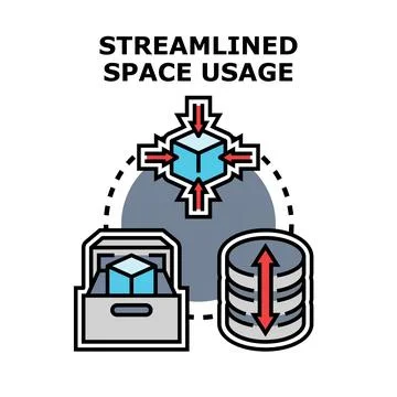 Streamlining space usage for effective storage and optimization Stock Illustration