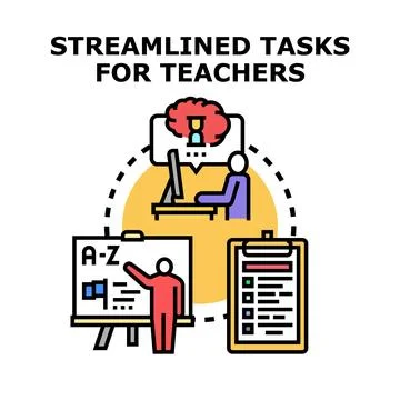 Streamlining tasks for educators and learning environment Illustrazione stock
