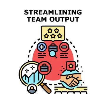 Streamlining team output for business process optimization Illustrazione stock