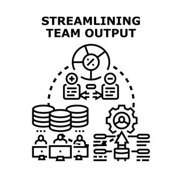 Streamlining team output with efficient workflow management イラスト素材