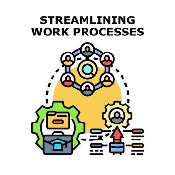 Streamlining work processes and business optimization concept Ilustração Stock