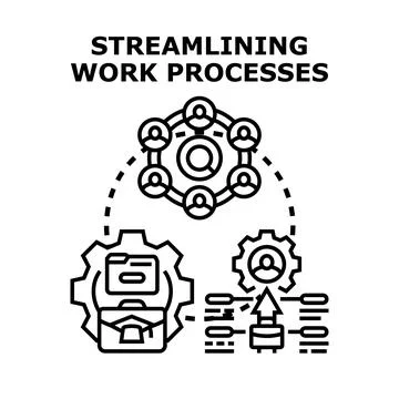 Streamlining work processes and business optimization concept Ilustração Stock