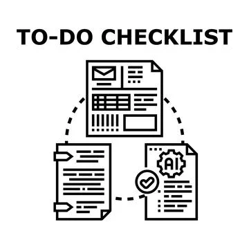 Streamlining workflow with artificial intelligence checklist planning Illustrazione stock