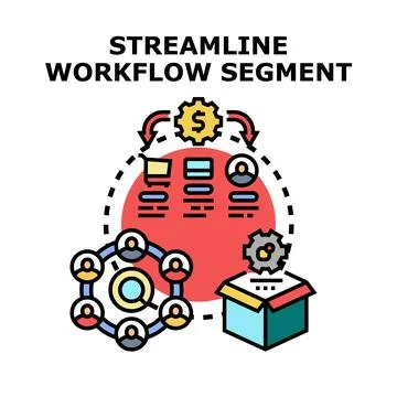Streamlining workflow operations and business processes Stock Illustration