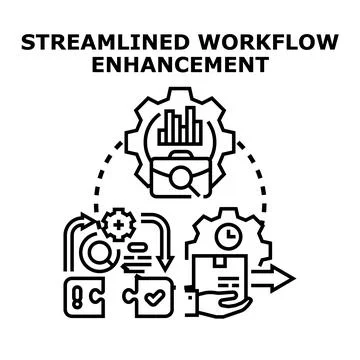 Streamlining workflow process management for enhancement and optimization Stock Illustration