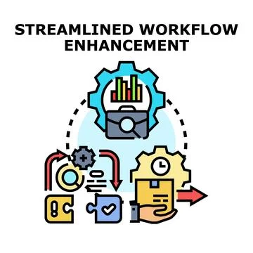 Streamlining workflow process management for enhancement and optimization Illustrazione stock