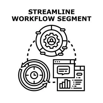 Streamlining workflow segment for business process optimization Stock Illustration