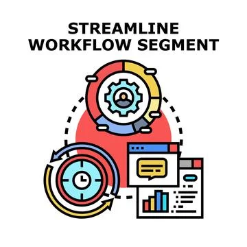 Streamlining workflow segment for business process optimization Stock Illustration