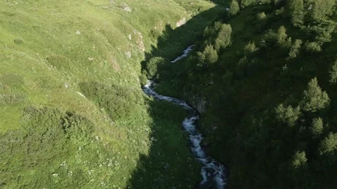 Streams and Rivers in the Valley originating from Melting Snow Stock Footage 248376967
